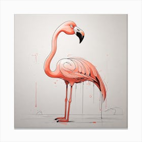 Flamingo Picasso style Canvas Print