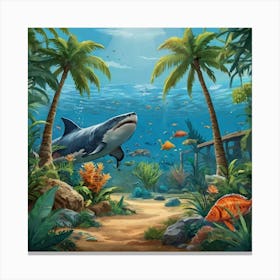 Default Aquarium With Coral Fishsome Shark Fishes View From Th 3 (3) Canvas Print