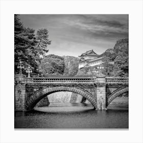 Idyllic Bridges With Imperial Palace In Tokyo Canvas Print