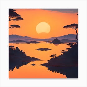 Sunset in Lakes Canvas Print