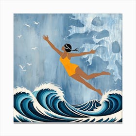 Woman In The Water Canvas Print