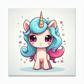 Unicorn With Rainbow Mane 39 Canvas Print