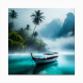 Firefly A Boat On A Beautiful Mist Shrouded Lush Tropical Island 12624 (2) Canvas Print