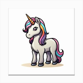 Unicorn With Rainbow Mane 1 Canvas Print