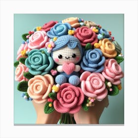 Amigurumi, Bouquet of roses 3 Canvas Print