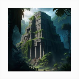 Dreamshaper V7 Mayan Temple In The Jungle Beautiful Detailed 0 Canvas Print