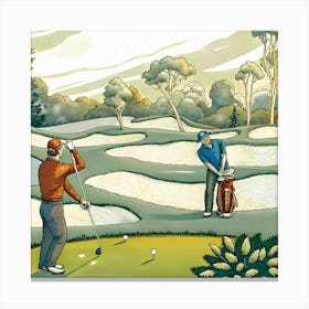 Golfers On The Green Toile