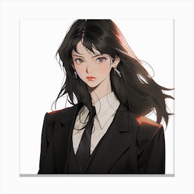 Anime Girl In A Suit Canvas Print