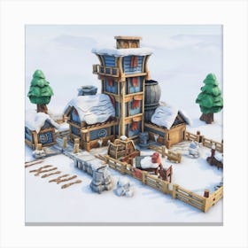 A Snow Village 10 Canvas Print