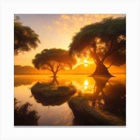 Sunrise Over Trees Canvas Print