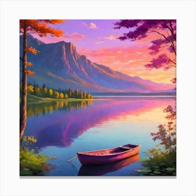 Sunset By The Lake Canvas Print