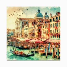 Watercolor of Venice Canvas Print