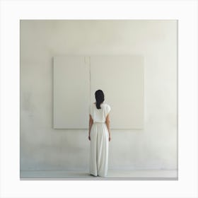 Portrait Of A Woman In A White Dress Canvas Print