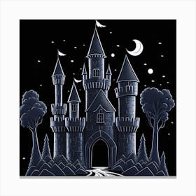 Castle At Night 1 Canvas Print