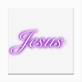 Jesus Purple Neon Canvas Print