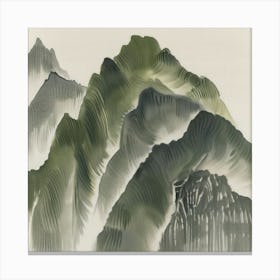 Japanese Watercolour Of Mount Kita 1 Canvas Print