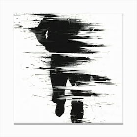 Silhouette Of A Man Running 1 Canvas Print