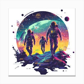 Astronauts In Space.Generated AI. Wall Art Print Canvas Print