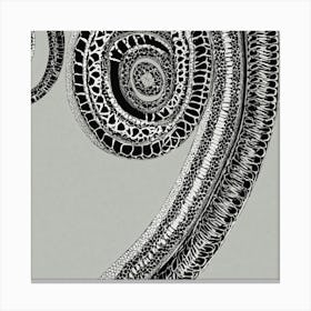 Black And White Ornament In The Form Of A Straight (1) Canvas Print