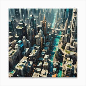 Futuristic Cityscape Canvas Print