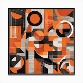 Vibrant Bauhaus Print Featuring Geometric Canvas Print