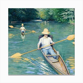 Canoeists Canvas Print