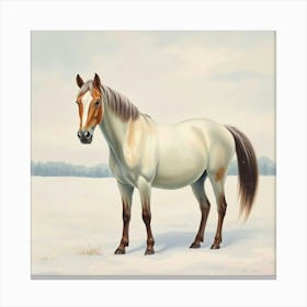 Horse In The Snow 14 Canvas Print