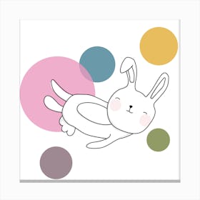 Space Rabbits Neo Canvas Print