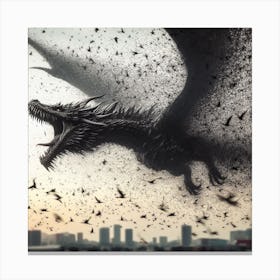 Black dragon Canvas Print