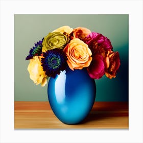 Creating A Beautiful Vase With Dazzling Colors And A Background With Beautiful Canvas Print