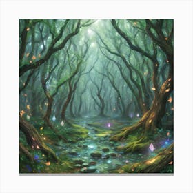 Magical Crystal Forest Canvas Print