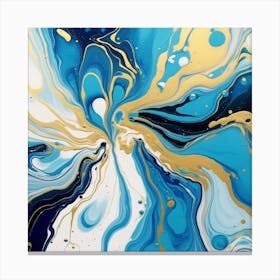 Blue And Gold Swirls Canvas Print