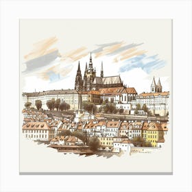 A Prague Castle In Prague Hand Drawn Sketch Illu 1720028371 4 Canvas Print