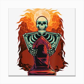 Skeleton Tombstone Halloween Costume Halloween Party Canvas Print