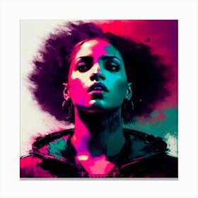 Woman With An Afro Canvas Print