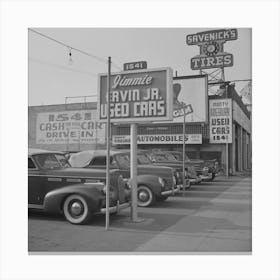 Hollywood, California Used Car Lot By Russell Lee Canvas Print