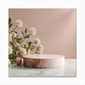 Pink Marble Cake Stand 1 Canvas Print