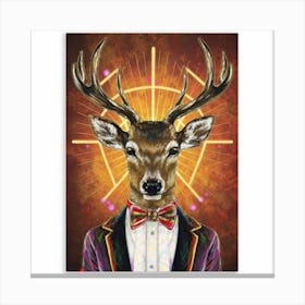 Dapper Deer Disco Fever print art and wall art Canvas Print