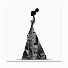 Silhouette Of A Woman In A Dress 3 Canvas Print