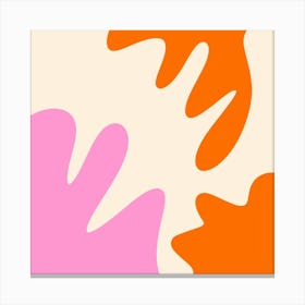 Abstract modern shapes pink and orange Canvas Print