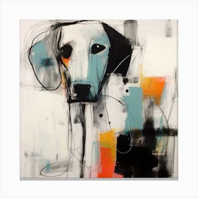 Conceptual Abstract Color Block Dog Portrait 12 Canvas Print