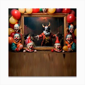 Clowns In A Frame Canvas Print