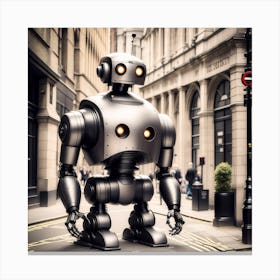 Robot On The Street 39 Canvas Print