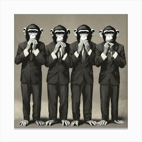 Monkeys In Suits Canvas Print