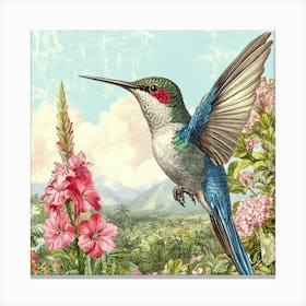 Hummingbird Art Canvas Print