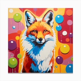 Fox In Bubbles Canvas Print