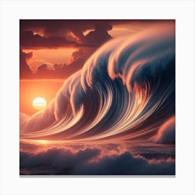 Sunset Over The Ocean Canvas Print