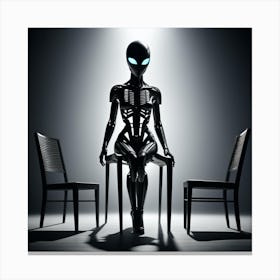 Alien Sitting On Chair 4 Canvas Print