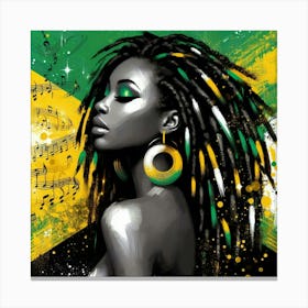 Jamaican woman song wall art 3 Canvas Print