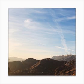 Hollywood In The Distance Square Canvas Print